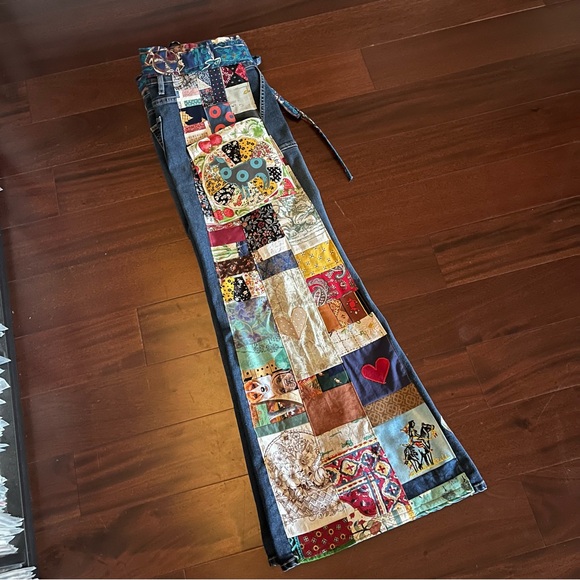 Harper jeans bellbottom patchwork phish llama donuts hippie shakedown patchpixie - Picture 3 of 11